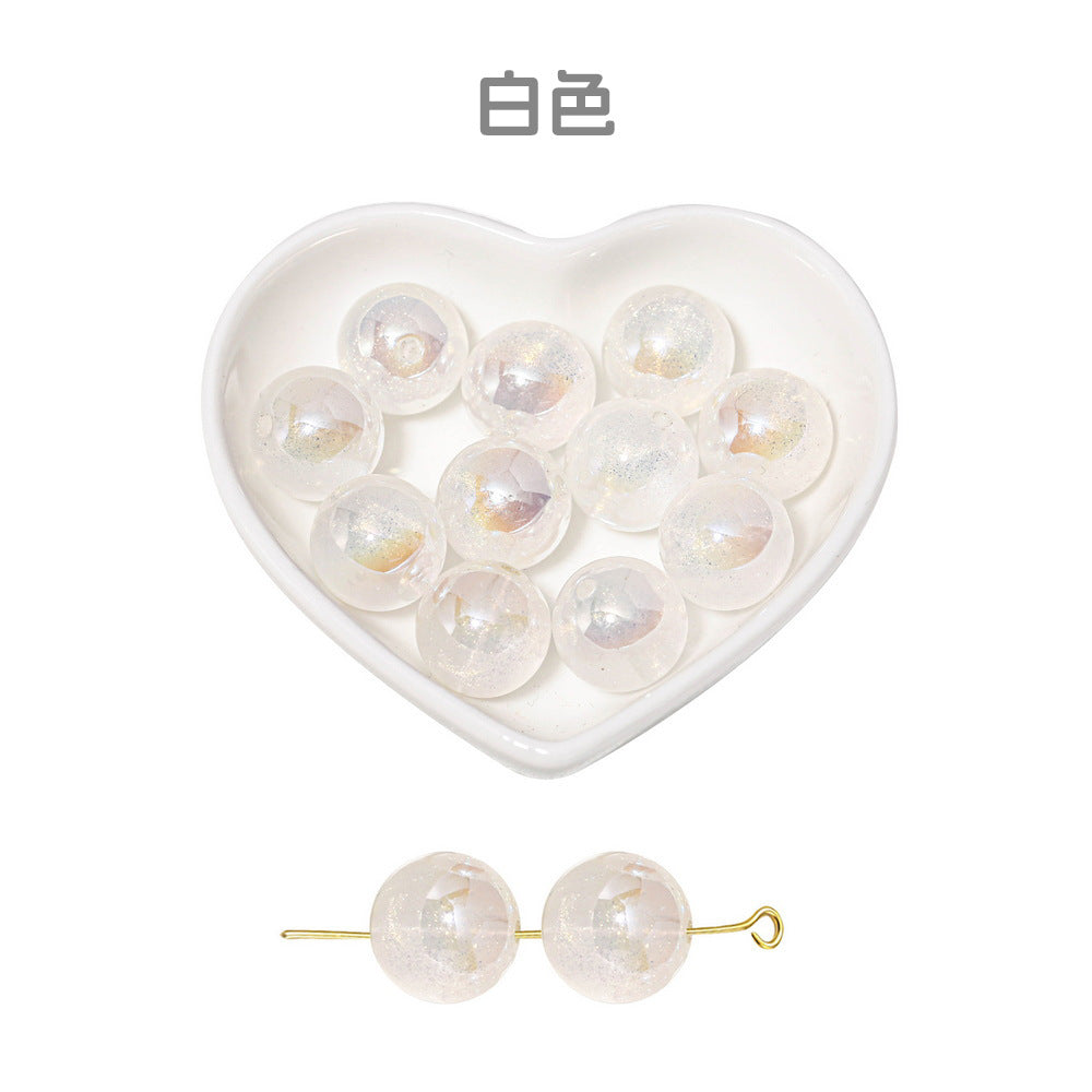 Wholesale 50pcs/1pack Gilded Years Gradient Color Through Hole Straight Hole Round Beads DIY Handmade Beads